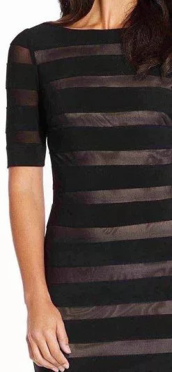 Adrianna Papell - AP1D103321 Two Tone Bateau Jersey Sheath Dress -Deals Adrianna Papell Store adrianna papell ap1d103321 two tone bateau jersey sheath dress cocktail dresses 12134321029203