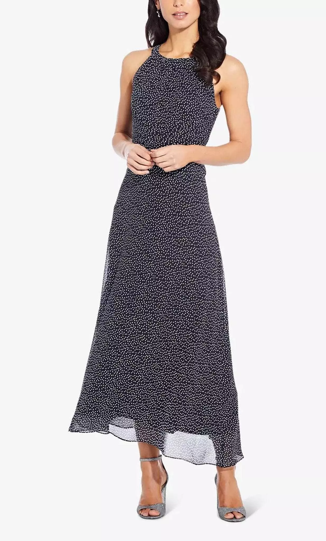 Adrianna Papell AP1D103432 - Sleeveless Multiprint Chiffon Long Dress 1 Adrianna Papell AP1D103432 - Sleeveless Multiprint Chiffon Long Dress