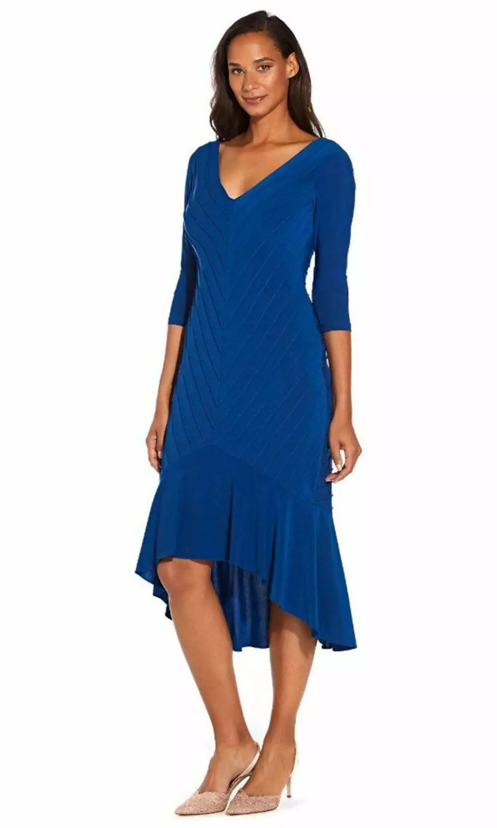 Adrianna Papell - AP1D103516 High Low Asymmetrical Bandage Dress 3 Adrianna Papell - AP1D103516 High Low Asymmetrical Bandage Dress - Image 3