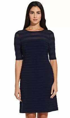 Adrianna Papell - AP1D103882 Ribbed Fitted Cocktail Dress -Deals Adrianna Papell Store adrianna papell ap1d103882 ribbed fitted cocktail dress semi formal 28143882764371