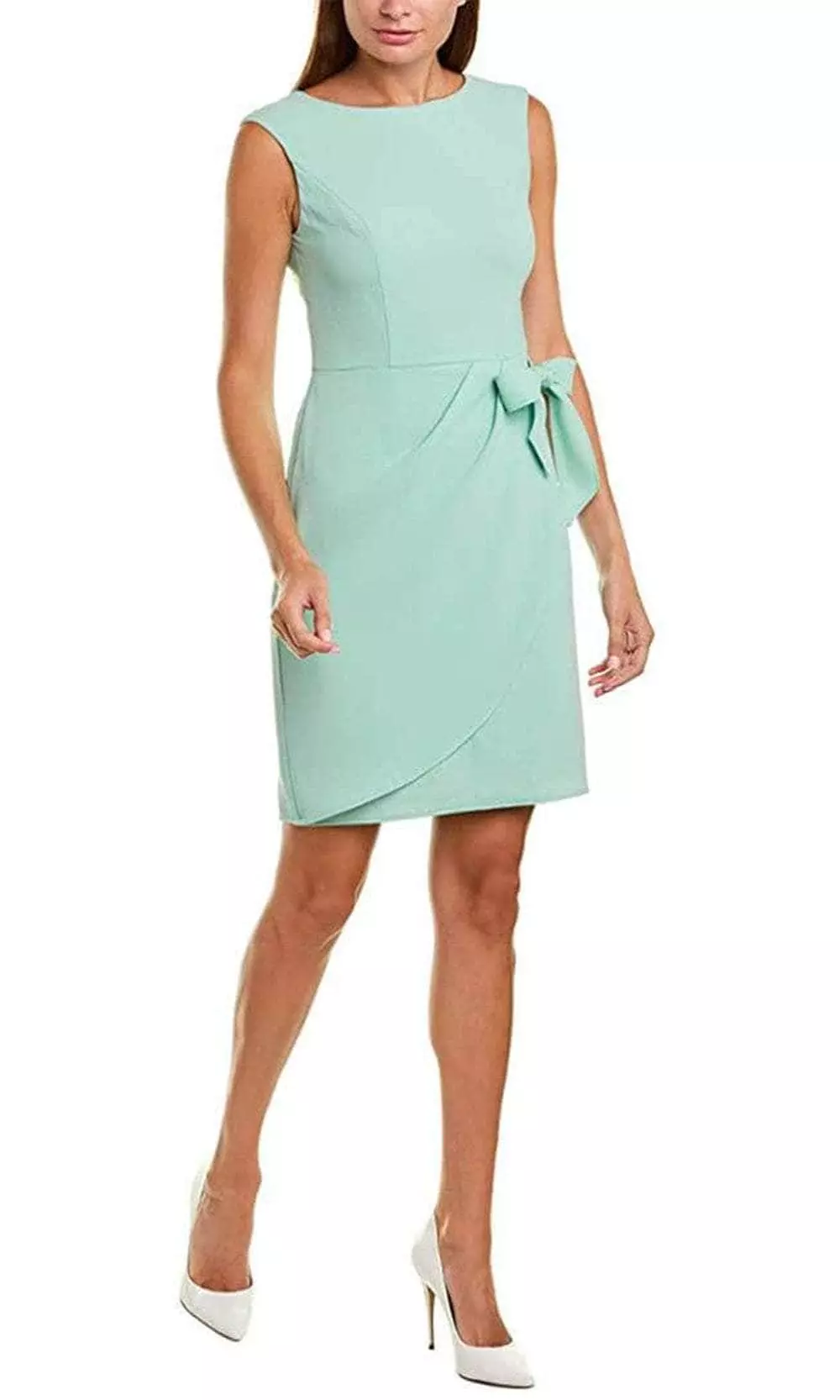Adrianna Papell AP1D104031 - Bateau Draped Tie Formal Dress 1 Adrianna Papell AP1D104031 - Bateau Draped Tie Formal Dress