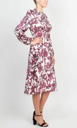 Adrianna Papell AP1D104268 - Long Sleeve Split Neck Knee-Length Dress -Deals Adrianna Papell Store adrianna papell ap1d104268 long sleeve split neck knee length dress special occasion dress 31711450398803