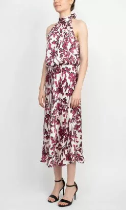 Adrianna Papell AP1D104269 - Sleeveless Halter Neck Tea-Length Dress -Deals Adrianna Papell Store adrianna papell ap1d104269 sleeveless halter neck tea length dress special occasion dress 31711455543379
