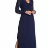 Adrianna Papell AP1D104303 - Long Sleeves V-Neck Long Dress