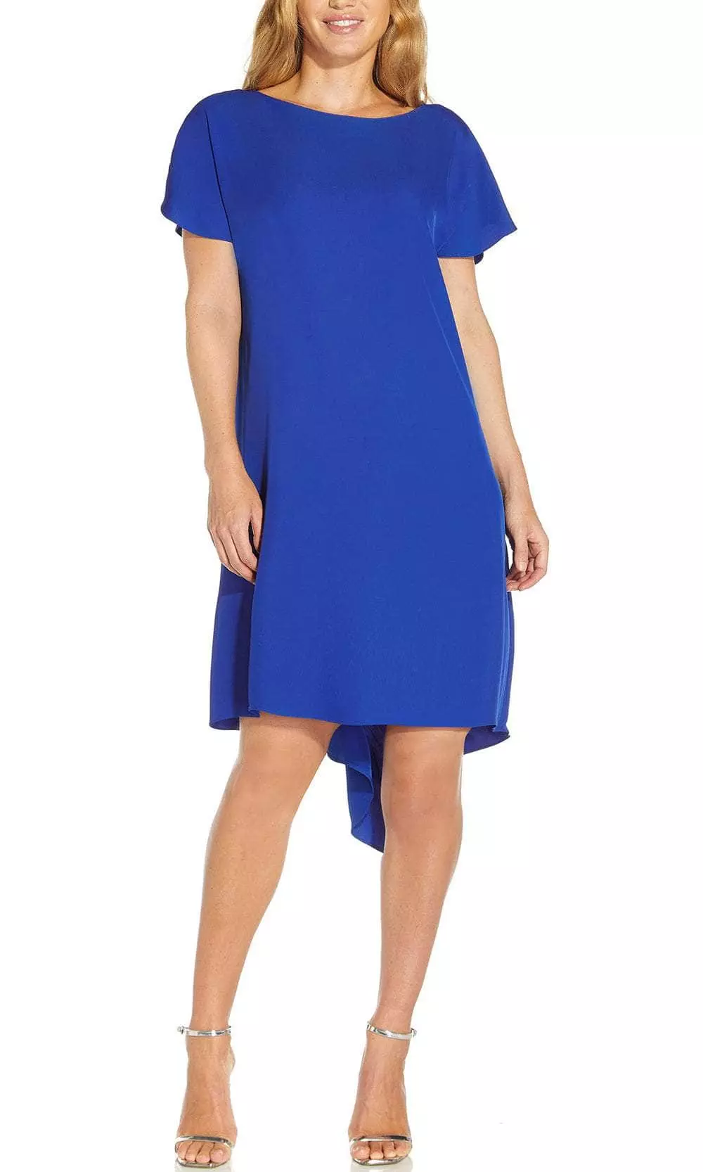 Adrianna Papell AP1D104430 - Short Sleeve Boat Neck Short Dress 1 Adrianna Papell AP1D104430 - Short Sleeve Boat Neck Short Dress