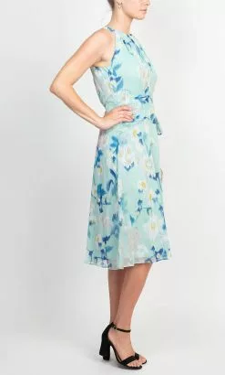 Adrianna Papell AP1D104534 - Halter Neck Floral Midi Dress -Deals Adrianna Papell Store adrianna papell ap1d104534 halter neck floral midi dress special occasion dress 31711630164051