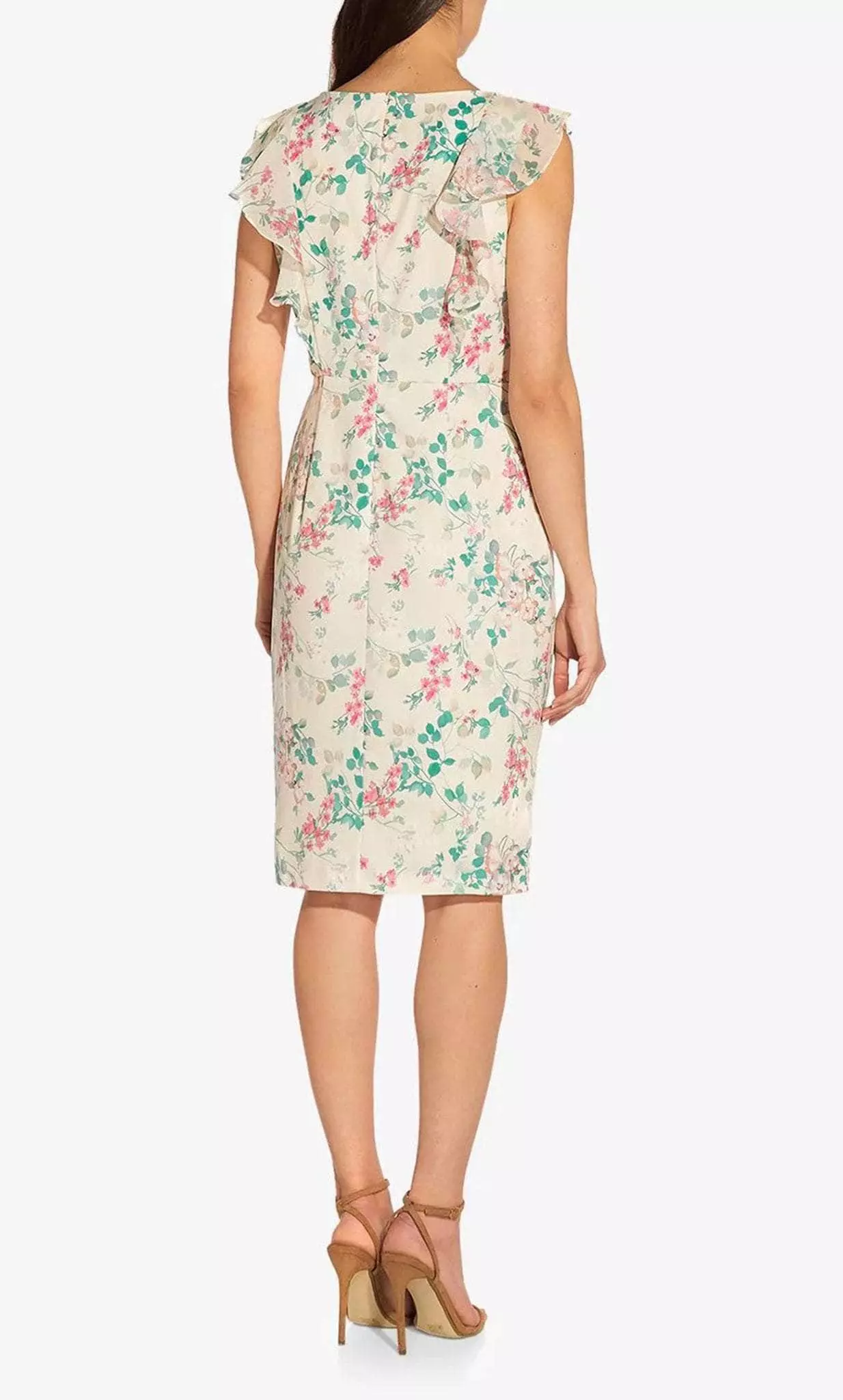 Adrianna Papell AP1D104738 - Ruffle Detailed Sleeveless Knee Length Dress 2 Adrianna Papell AP1D104738 - Ruffle Detailed Sleeveless Knee Length Dress - Image 2