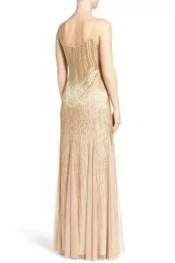 Adrianna Papell - AP1E200530 Beaded Mesh Trumpet Gown -Deals Adrianna Papell Store adrianna papell ap1e200530 beaded mesh trumpet gown special occasion dress 28967492485203