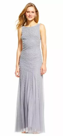 Adrianna Papell - AP1E200672 Pearl Beaded Dress With Godet Skirt