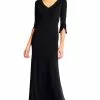 Adrianna Papell - AP1E201431 Embellished Long Sleeve Stretch Gown