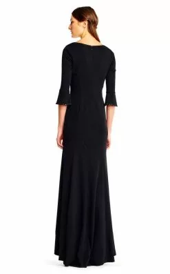 Adrianna Papell - AP1E201431 Embellished Long Sleeve Stretch Gown -Deals Adrianna Papell Store adrianna papell ap1e201431 embellished long sleeve stretch gown special occasion dress 29034889183315