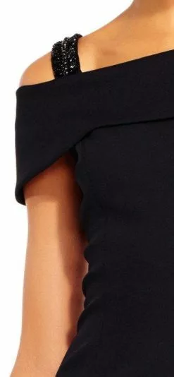 Adrianna Papell - AP1E201555 Embellished Off-shoulder Sheath Dress -Deals Adrianna Papell Store adrianna papell ap1e201555 embellished off shoulder sheath dress special occasion dress 6922008756307