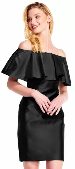 Adrianna Papell - AP1E201683 Off-Shoulder Mikado Sheath Dress -Deals Adrianna Papell Store adrianna papell ap1e201683 off shoulder mikado sheath dress special occasion dress 28668551888979