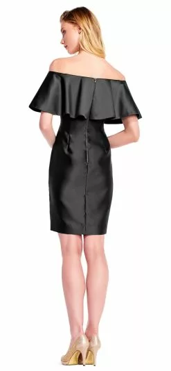 Adrianna Papell - AP1E201683 Off-Shoulder Mikado Sheath Dress -Deals Adrianna Papell Store adrianna papell ap1e201683 off shoulder mikado sheath dress special occasion dress 28668750757971