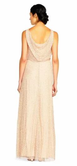 Adrianna Papell - AP1E201759 Sleeveless Popover Sequined Gown -Deals Adrianna Papell Store adrianna papell ap1e201759 sleeveless popover sequined gown special occasion dress 5446005522489