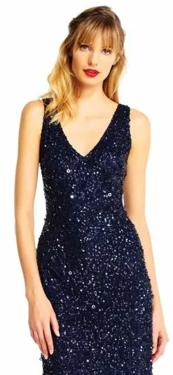 Adrianna Papell - AP1E201867 Sequin Embellished Evening Gown -Deals Adrianna Papell Store adrianna papell ap1e201867 sequin embellished evening gown special occasion dress 29040076849235