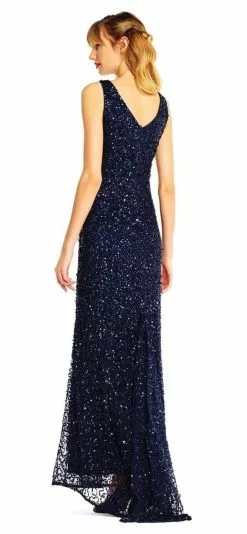 Adrianna Papell - AP1E201867 Sequin Embellished Evening Gown -Deals Adrianna Papell Store adrianna papell ap1e201867 sequin embellished evening gown special occasion dress 29040079896659