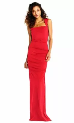 Adrianna Papell - AP1E202255 Sleeveless Square Neckline Sheath Dress -Deals Adrianna Papell Store adrianna papell ap1e202255 sleeveless square neckline sheath dress evening dresses 28145339334739
