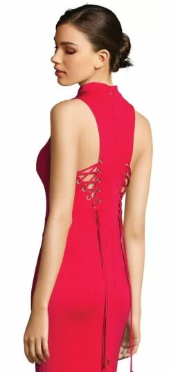 Adrianna Papell - AP1E202675 High Halter Fitted Strappy Back Dress -Deals Adrianna Papell Store adrianna papell ap1e202675 high halter fitted strappy back dress special occasion dress 5625345245241