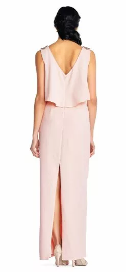 Adrianna Papell - AP1E202958 Embellished Mock Two Piece Sheath Dress -Deals Adrianna Papell Store adrianna papell ap1e202958 embellished mock two piece sheath dress special occasion dress 28922590920787