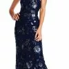 Adrianna Papell - AP1E202991 Floral Sequined Halter Sheath Dress
