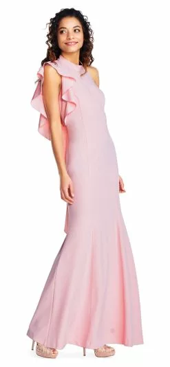 Adrianna Papell - AP1E203268 Ruffled High Neck Trumpet Dress 8 Adrianna Papell - AP1E203268 Ruffled High Neck Trumpet Dress -Deals Adrianna Papell Store adrianna papell ap1e203268 ruffled high neck trumpet dress special occasion dress 0 pale shell 6922011082835