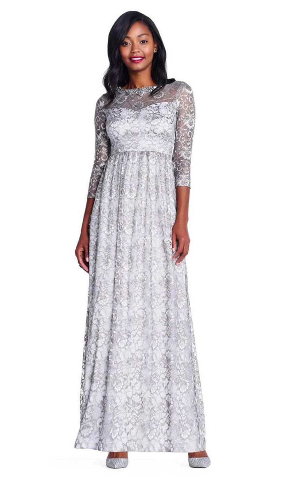Adrianna Papell - AP1E203486 Lace Evening Dress 1 Adrianna Papell - AP1E203486 Lace Evening Dress