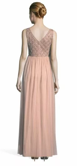 Adrianna Papell - AP1E203719 Beaded V-neck Long A-line Dress -Deals Adrianna Papell Store adrianna papell ap1e203719 beaded v neck long a line dress special occasion dress 6921915269203