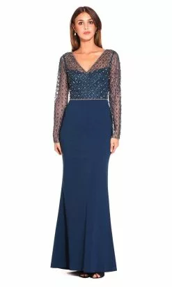Adrianna Papell - AP1E203730 Embellished V-Neck Evening Gown