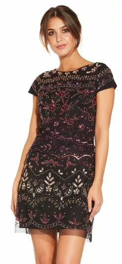 Adrianna Papell - AP1E203885 Bedazzled Bateau Mesh Sheath Dress -Deals Adrianna Papell Store adrianna papell ap1e203885 bedazzled bateau mesh sheath dress special occasion dress 6918644924499