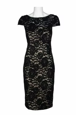 Adrianna Papell - AP1E204098 Floral Lace Cap Sleeve Sheath Dress -Deals Adrianna Papell Store adrianna papell ap1e204098 floral lace cap sleeve sheath dress special occasion dress 6918646431827