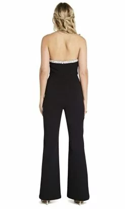 Adrianna Papell - AP1E204372 Pearl Beaded High Halter Jumpsuit -Deals Adrianna Papell Store adrianna papell ap1e204372 pearl beaded high halter jumpsuit evening dresses 14846414487635