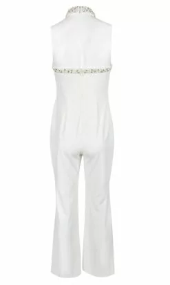 Adrianna Papell - AP1E204372 Pearl Beaded High Halter Jumpsuit -Deals Adrianna Papell Store adrianna papell ap1e204372 pearl beaded high halter jumpsuit evening dresses 14846414651475