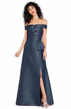 Adrianna Papell - AP1E205108 Off-Shoulder Pleated Mikado A-line Dress -Deals Adrianna Papell Store adrianna papell ap1e205108 off shoulder pleated mikado a line dress evening dresses 14220320374867