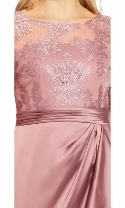 Adrianna Papell - AP1E205141 Embroidered Bateau Satin Sheath Dress -Deals Adrianna Papell Store adrianna papell ap1e205141 embroidered bateau satin sheath dress mother of the bride dresses 28143636709459