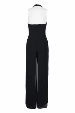 Adrianna Papell - AP1E205170 Sleeveless Halter V-neck Jumpsuit -Deals Adrianna Papell Store adrianna papell ap1e205170 sleeveless halter v neck jumpsuit special occasion dress 28427807162451