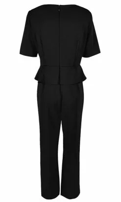 Adrianna Papell - AP1E205587 Short Sleeve V Neck Jumpsuit -Deals Adrianna Papell Store adrianna papell ap1e205587 short sleeve v neck jumpsuit evening dresses 28835287236691