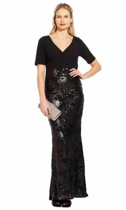 Adrianna Papell - AP1E205644 Crisscross V-Neck Sequined Crepe Dress 6 Adrianna Papell - AP1E205644 Crisscross V-Neck Sequined Crepe Dress -Deals Adrianna Papell Store adrianna papell ap1e205644 crisscross v neck sequined crepe dress mother of the bride dresses 14842121977939
