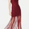 Adrianna Papell AP1E205861 - Sleeveless Beaded Fringed Hem Dress