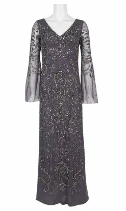 Adrianna Papell - AP1E206204 Embellished V Neck Long Sheath Dress 9 Adrianna Papell - AP1E206204 Embellished V Neck Long Sheath Dress -Deals Adrianna Papell Store adrianna papell ap1e206204 embellished v neck long sheath dress mother of the bride dresses 14846608310355