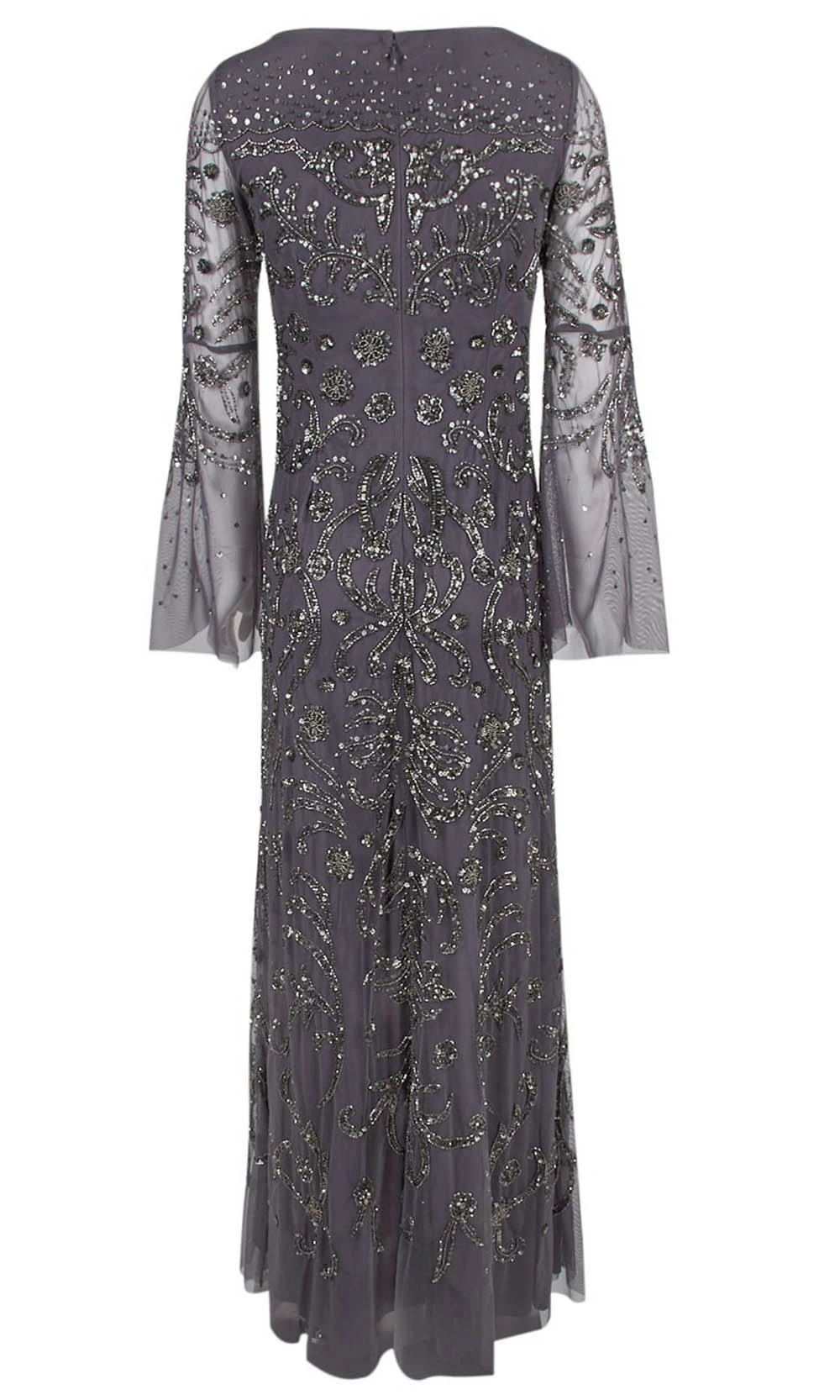 Adrianna Papell - AP1E206204 Embellished V Neck Long Sheath Dress 5 Adrianna Papell - AP1E206204 Embellished V Neck Long Sheath Dress - Image 5