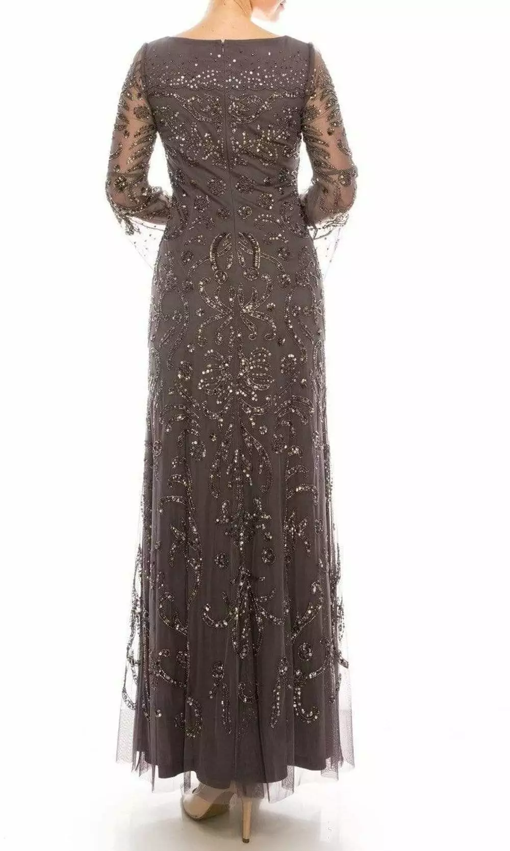 Adrianna Papell - AP1E206204 V Neck Embellished Evening Gown 2 Adrianna Papell - AP1E206204 V Neck Embellished Evening Gown - Image 2