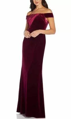 Adrianna Papell AP1E206226 - Velvet Sheath Evening Gown -Deals Adrianna Papell Store adrianna papell ap1e206226 velvet sheath evening gown prom dresses 31653321572435