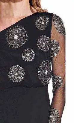 Adrianna Papell - AP1E206525 Embellished Asymmetric Trumpet Dress -Deals Adrianna Papell Store adrianna papell ap1e206525 embellished asymmetric trumpet dress evening dresses 14846780342355