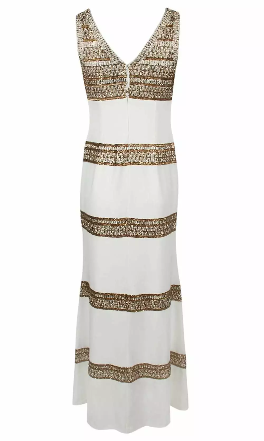 Adrianna Papell - AP1E206786 Embellished V-Neck Sheath Dress 5 Adrianna Papell - AP1E206786 Embellished V-Neck Sheath Dress - Image 5