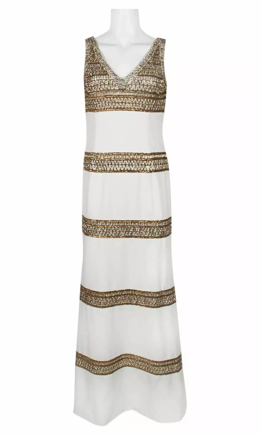 Adrianna Papell - AP1E206786 Embellished V-Neck Sheath Dress 4 Adrianna Papell - AP1E206786 Embellished V-Neck Sheath Dress - Image 4