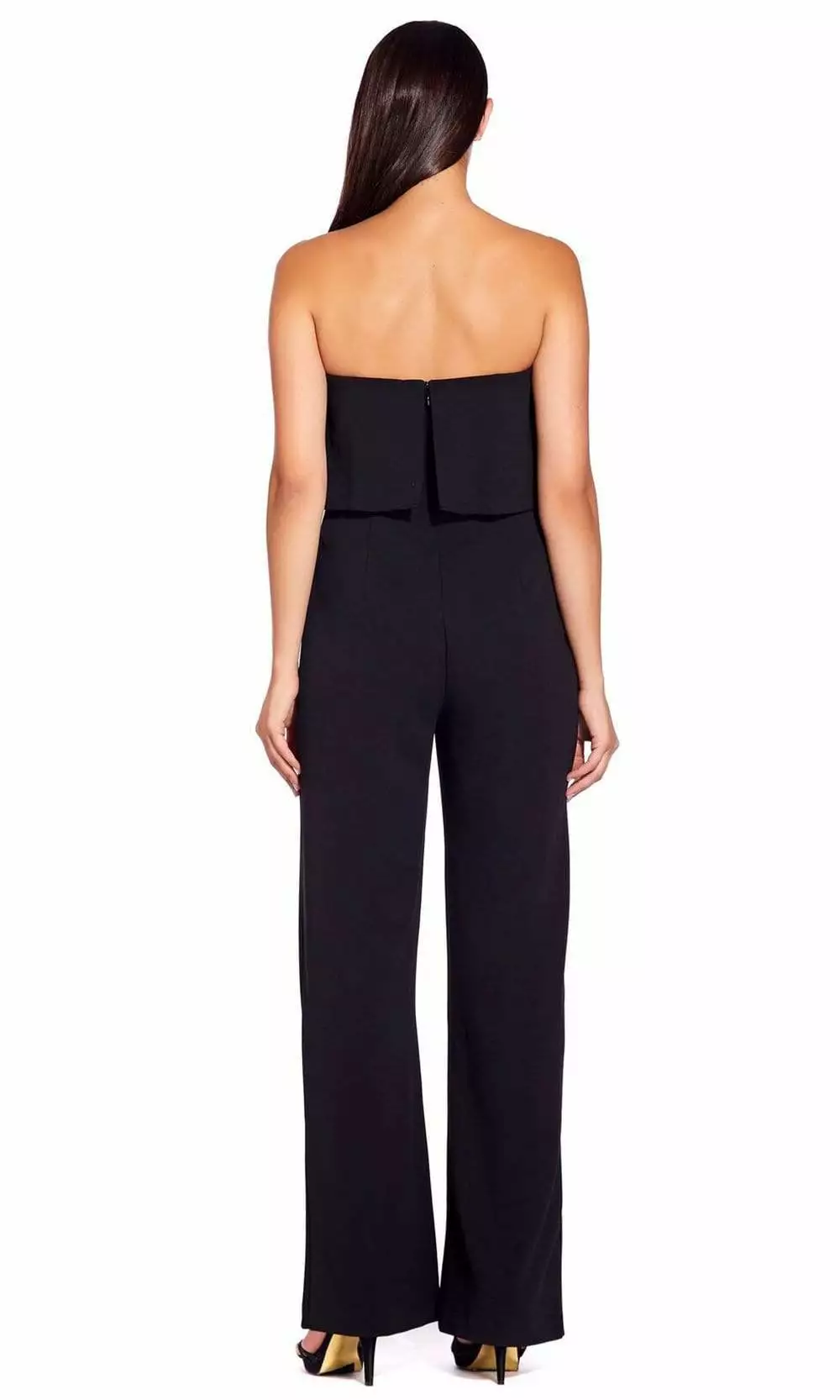 Adrianna Papell - AP1E206916 Strapless Flounce Bodice Crepe Jumpsuit 2 Adrianna Papell - AP1E206916 Strapless Flounce Bodice Crepe Jumpsuit - Image 2