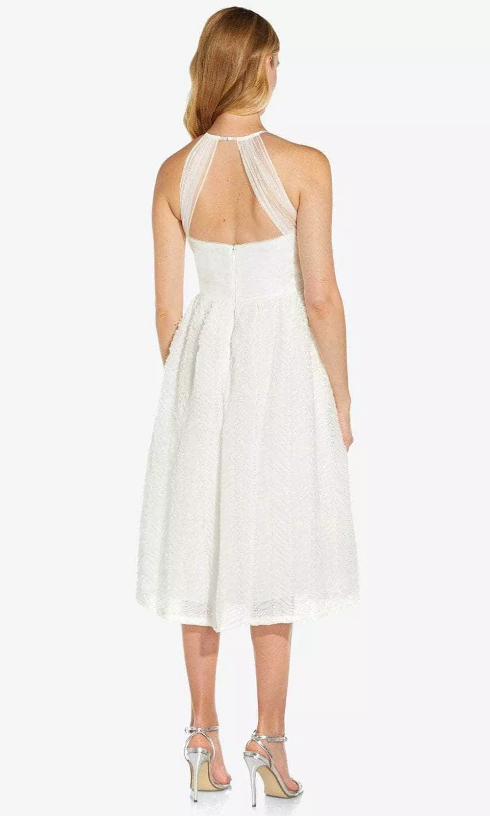 Adrianna Papell AP1E207841 - Halter Shirred Formal Dress 4 Adrianna Papell AP1E207841 - Halter Shirred Formal Dress - Image 4