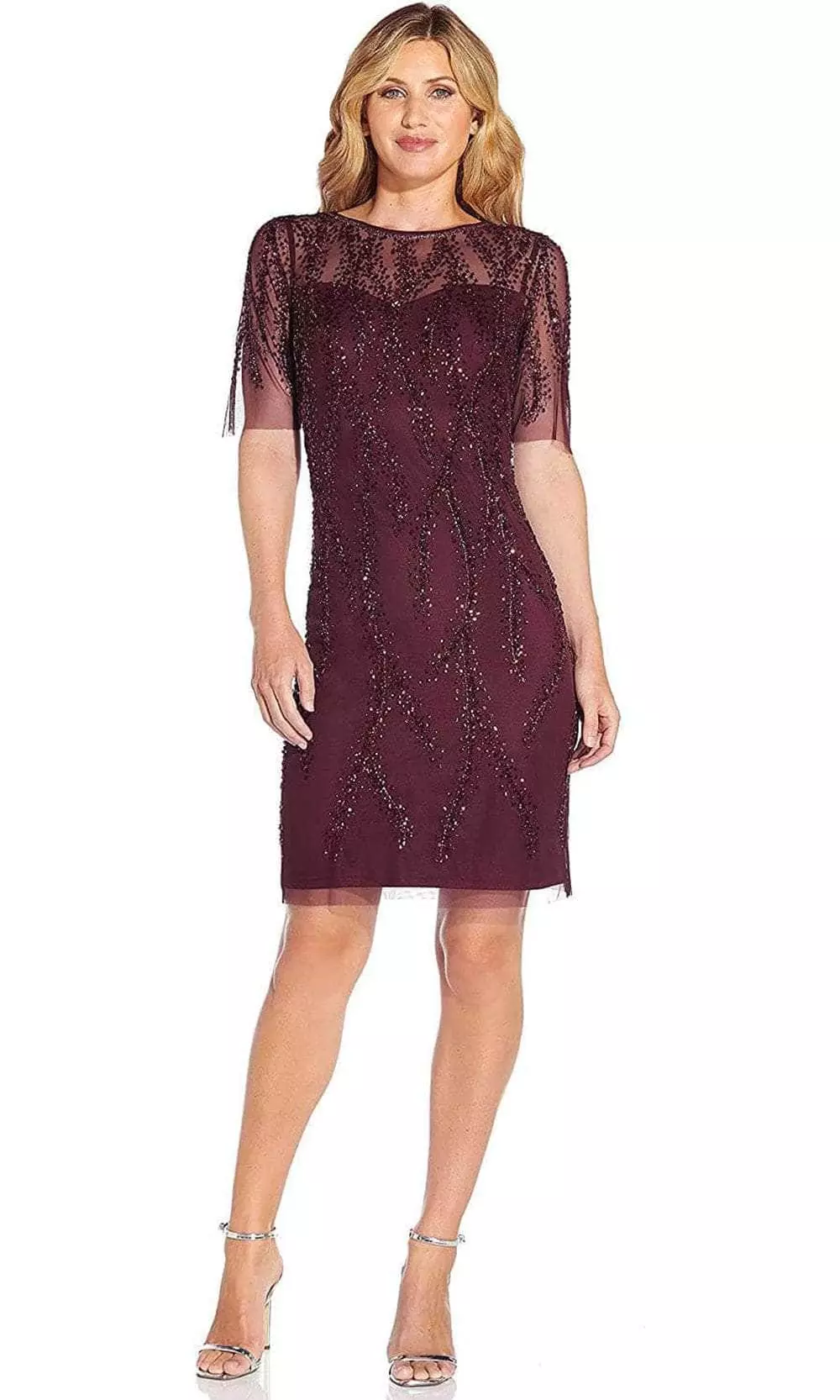 Adrianna Papell AP1E208580 - Short Sleeve Jewel Neck Formal Dress 3 Adrianna Papell AP1E208580 - Short Sleeve Jewel Neck Formal Dress - Image 3