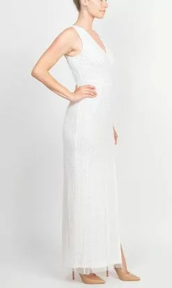 Adrianna Papell AP1E208752 - Beaded Sheath Evening Dress With Slit -Deals Adrianna Papell Store adrianna papell ap1e208752 beaded sheath evening dress with slit evening dresses 31653137186899